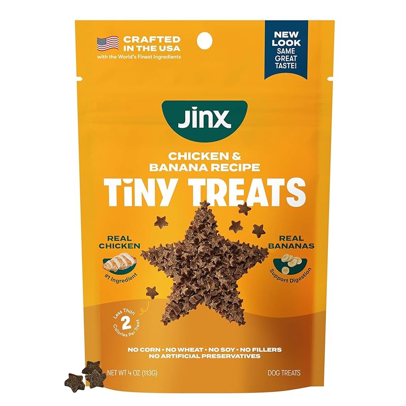 Petiscos de Treinamento para Cães Jinx com Frango e Banana, Macios e Defumados, 113 g
