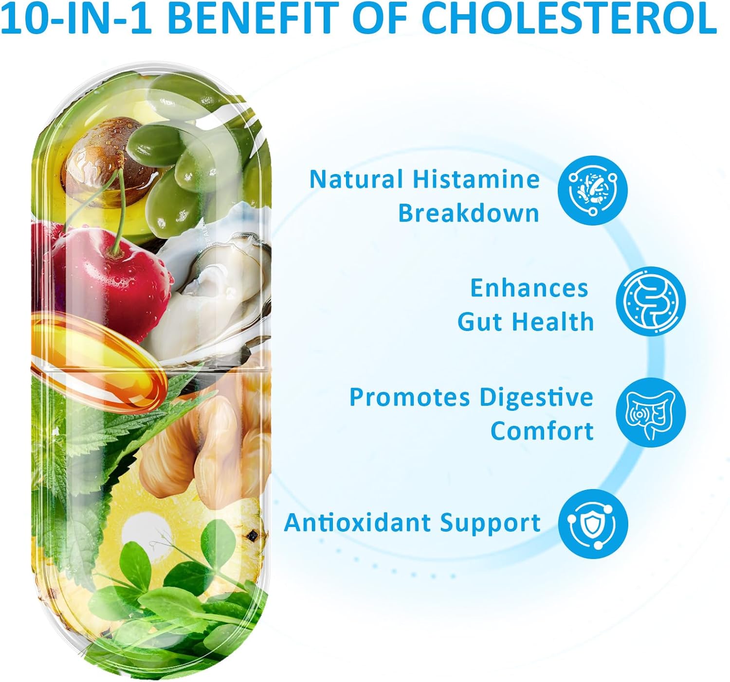 DAO Enzyme Supplements Histamine Blocker 120 Capsules– Natural DAO Supplement with Diamine Oxidase & Quercetin, Immortelle, Vitamin C for Gut Health 120 Capsules - Image 4