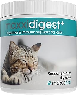 maxxipaws maxxidigest+ Probiotics, Prebiotics and Digestive Enzymes - Digestive and Immune Support Supplement for Cats â€“ 3.2 oz