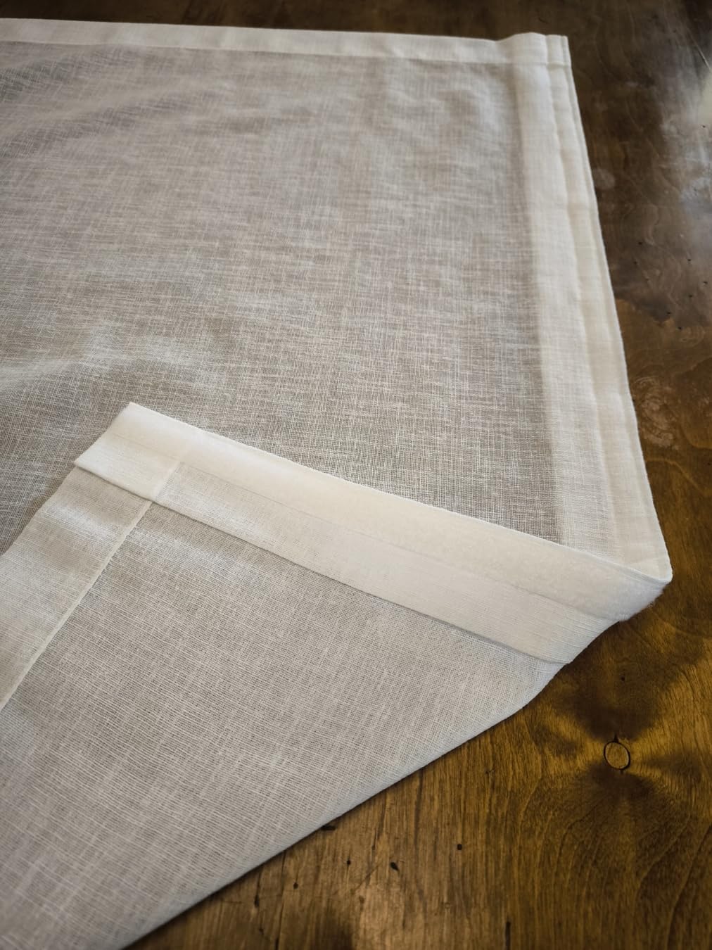 Tenda a Vetro Bianco Naturale – Nastro a Strappo in Alto e Tasca per Piattina in Basso – Effetto Lino - Larghezze da 35 a 90 cm – Lunghezza su Misura - 55x135 cm