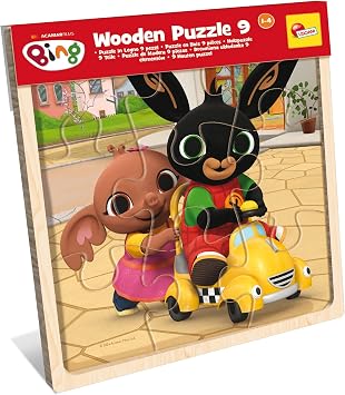 Lisciani - BING Wooden Puzzle - For Children from 1 year - 9 Wooden Pieces - Easy to Assemble Puzzle - Very Large Pieces - Baby Toy Develops Fine Motor Skills - From 12 months