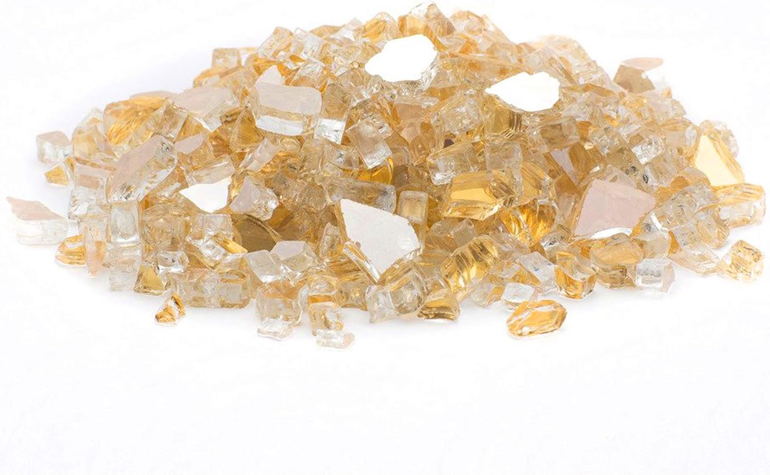 Margo Outdoor Living 20 lb 1/2" Gold Reflective Fire Glass for Natural or Propane Fire Pit Fireplace Tempered Glass