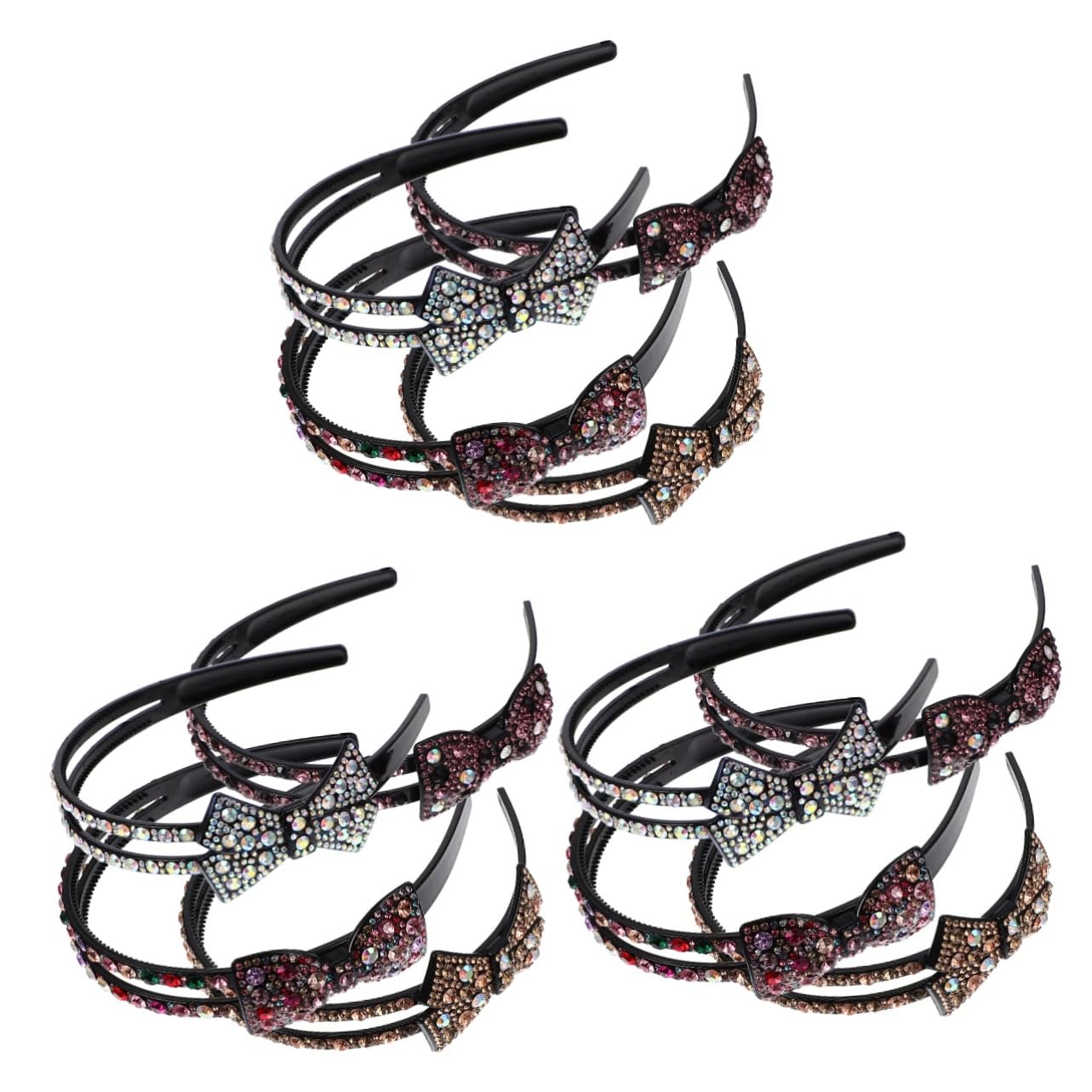 FRCOLOR 12 Pz archetto ad barrette forcine fasce gioiello per donna fasce di strass per le donne arredamento retrò cerchietti per con strass copricapo di prua creativo