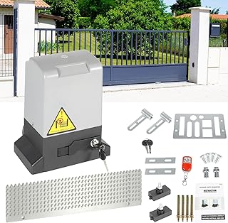 Automatischer Flügeltorantrieb 750W Torantrieb Drehtorantrieb Toröffner Schiebetorantrieb Garagentorantrieb bis 1600kg, 12M Schiebetor Hoftorantrieb mit 2 Fernbedienungen