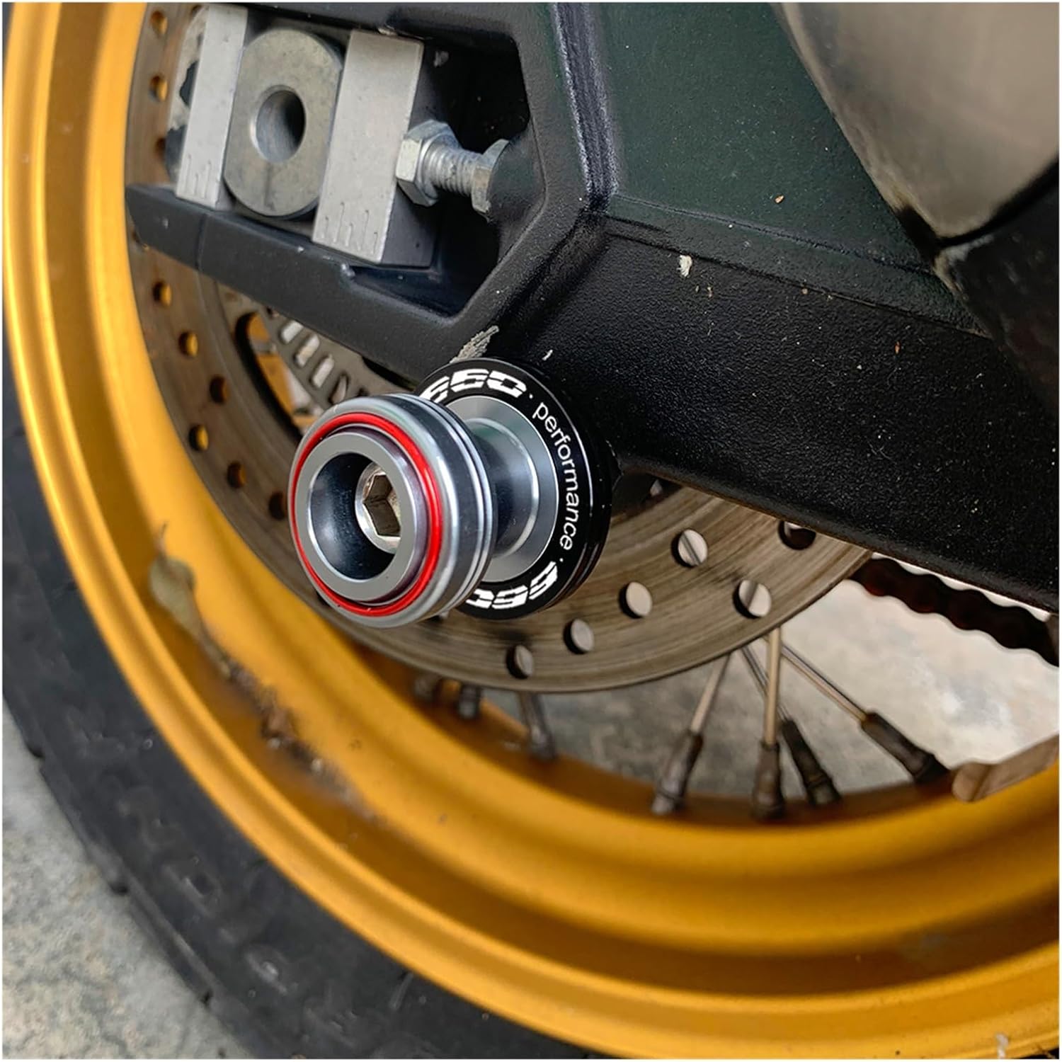 M8 Swingarm Spools Trident 660 Tiger Sport Daytona 2024 Accessorie Slider Stand Swing Arm Valve Caps(Red)