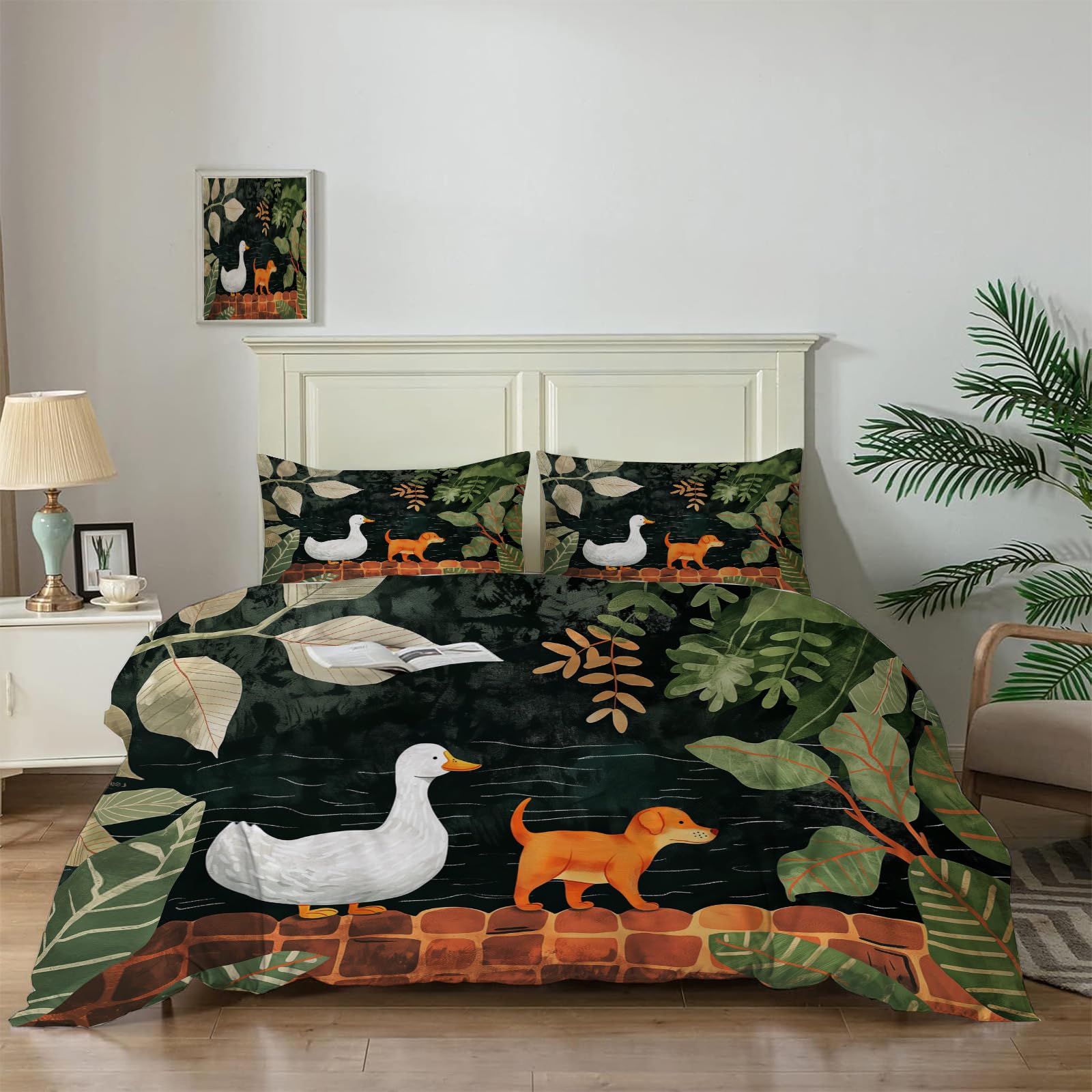 Housse de Couette 200x200 Canard zippée pour enfiler votre couette sans effort