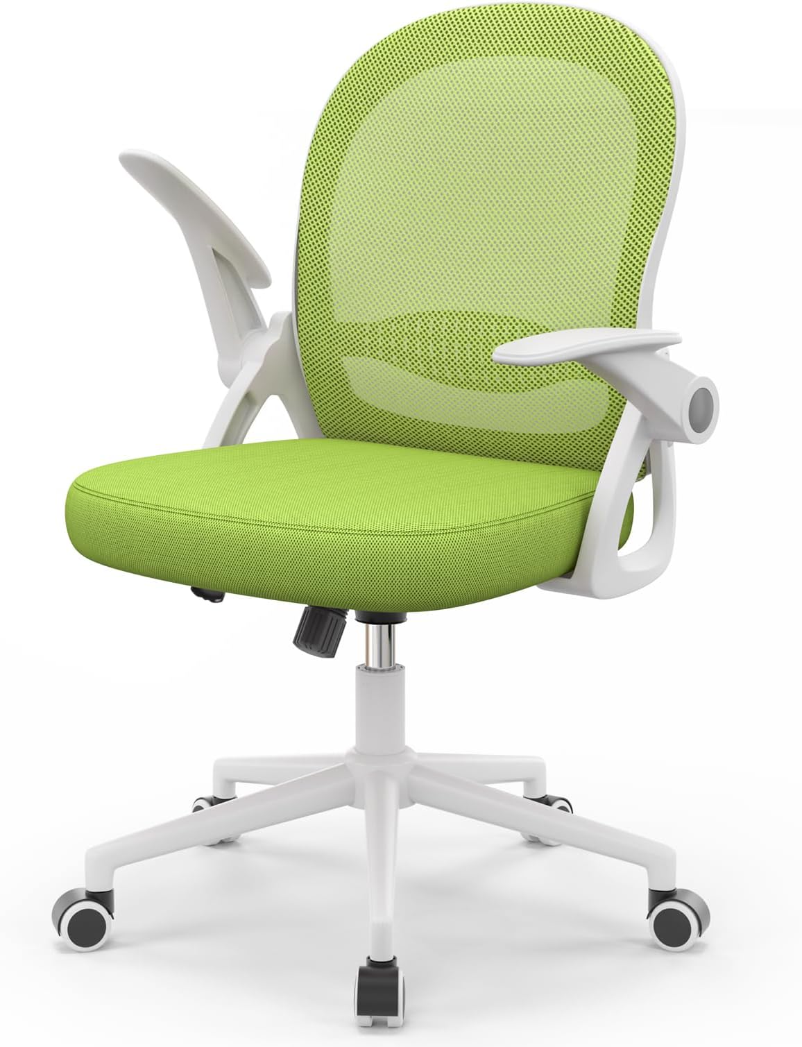 Home Office Chair Ergonomic Desk Chair Swivel Computer Chair Mid-Back Mesh Chair with Flip-up Armrests and Lumbar Support for Home/Office- Green