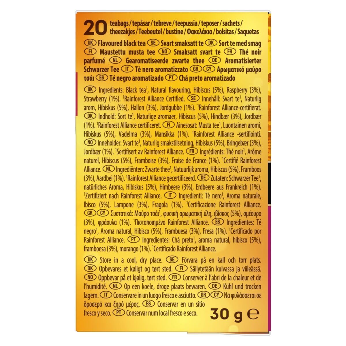 Lipton Schwarztee Forest Fruits, mit Erdbeeren aus Frankreich, für einen Moment der puren Freude, 12 x 20 Pyramidenbeutel