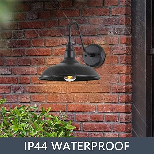 Miniatura 6 de LM2201-2P - Paquete de 6 (2+4) luces de granero de cuello de cisne de 10 pulgadas para exteriores, color negro mate