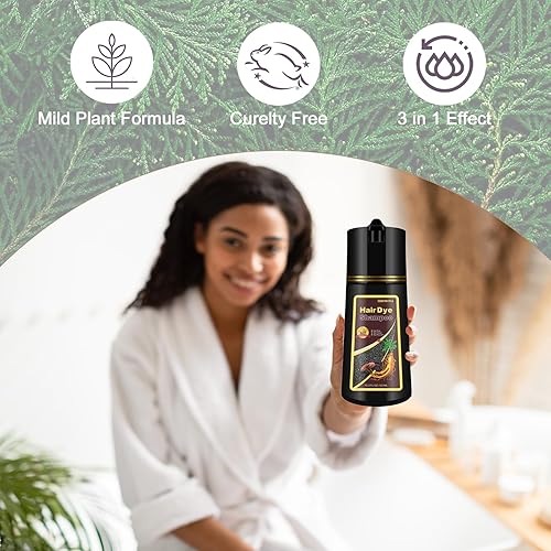 Miniatura 6 de Yocisku Champú de tinte para el cabello rojo vino, champú de color para el cabello para hombres y mujeres, champú de tinte para el cabello 3 en 1,