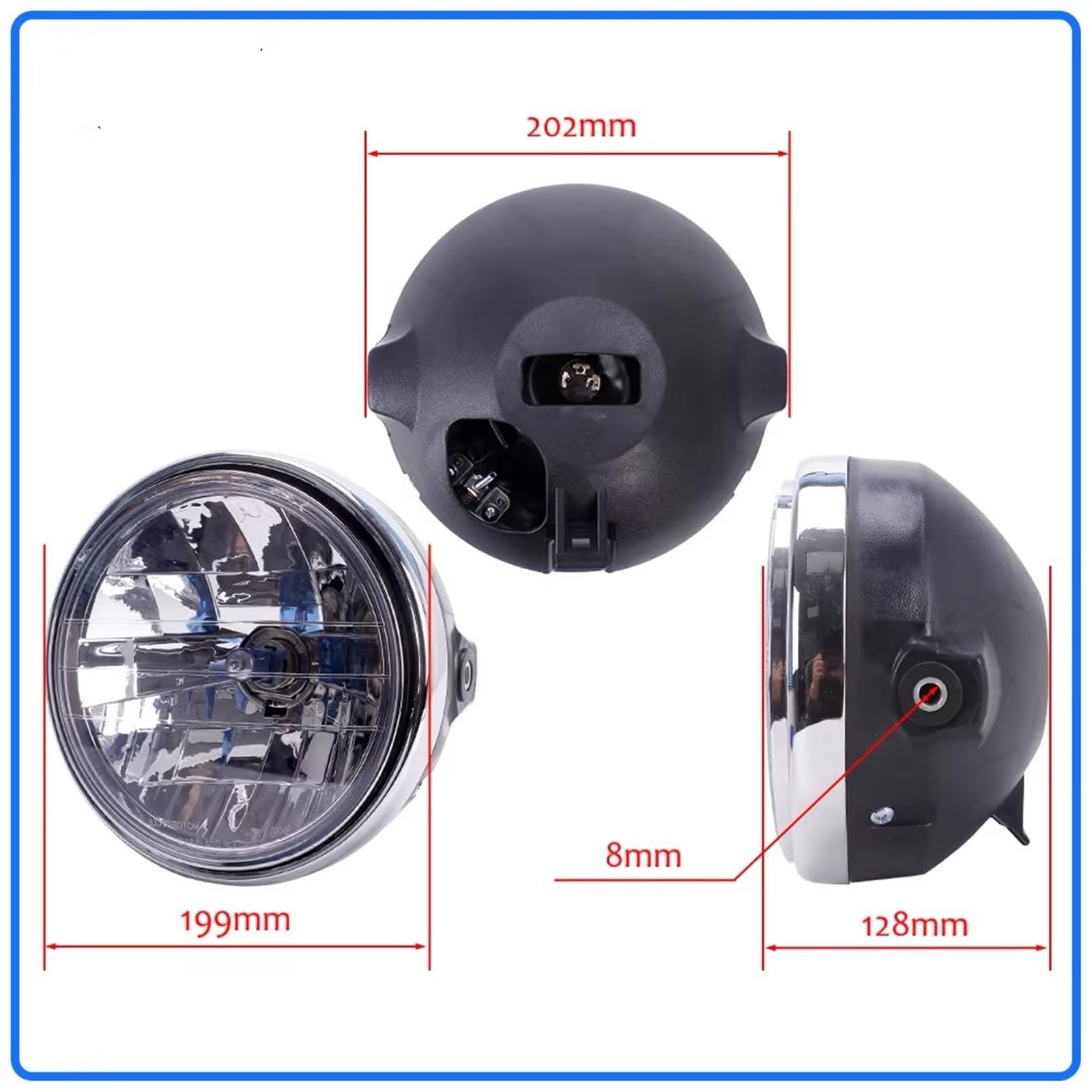 Moto Faro Fanale per Hornet 250 600 900 per CB1100SF CB1300 CB1000 per NT400 NT650 7.8 "35W 12V Moto Rotonda HA Condotto Il Faro H4 Lampada Lampadina