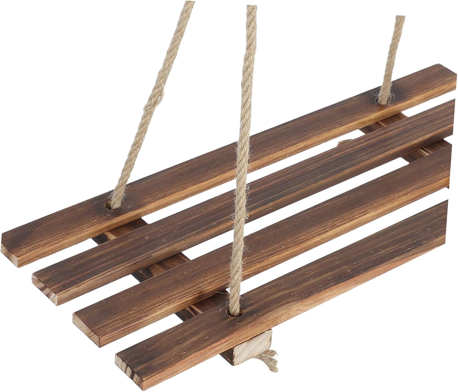 Happyyami Wooden Hanging Plant Shelf Unique Balcony Railing Display Stand for Plants and Decorations Modern Minimalist Design Sturdy Construction Space-saving Home Decor