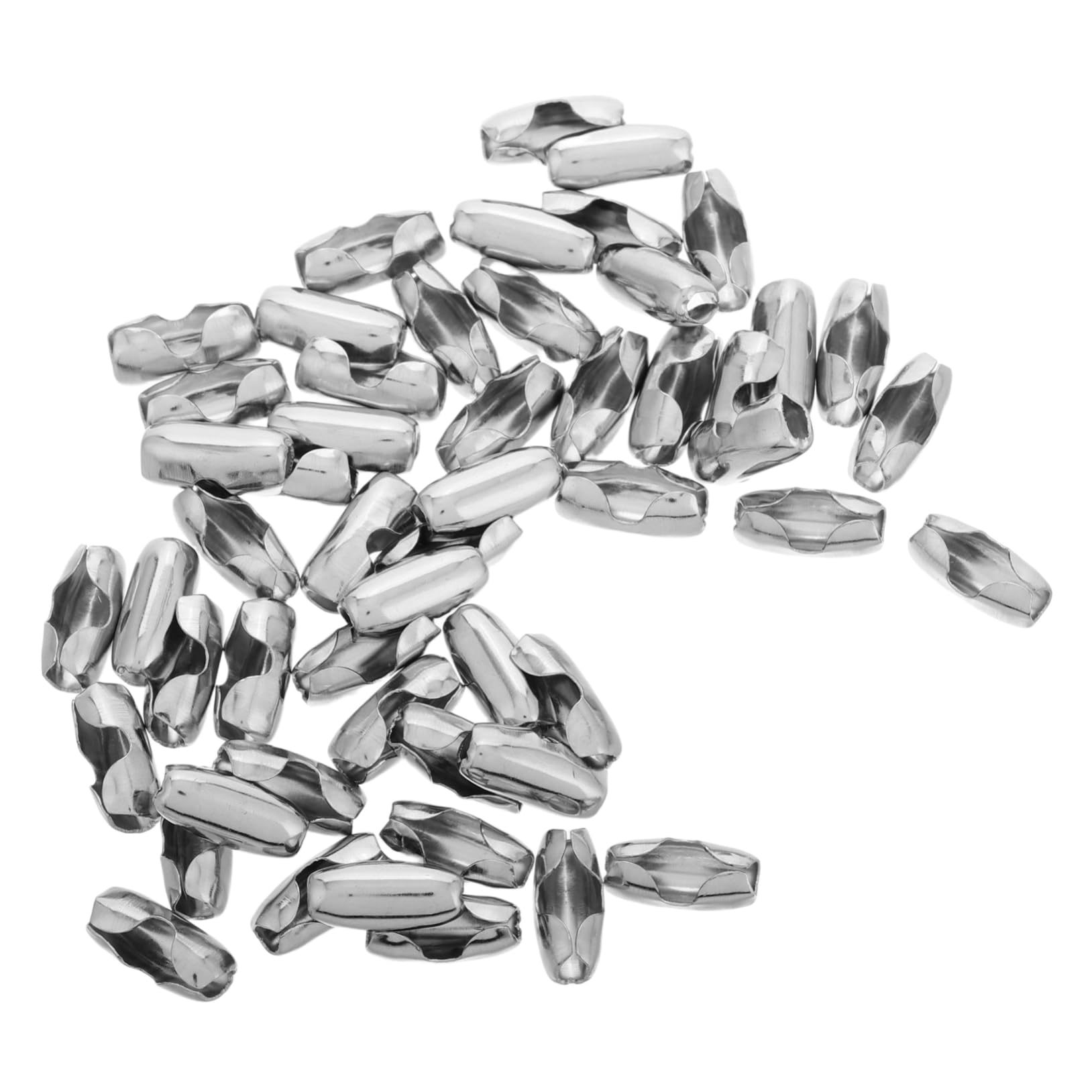 BEBEMOKO Versatile Jewelry Chain Connectors 50pcs Stainless Steel Ball Chain Clips for DIY Projects