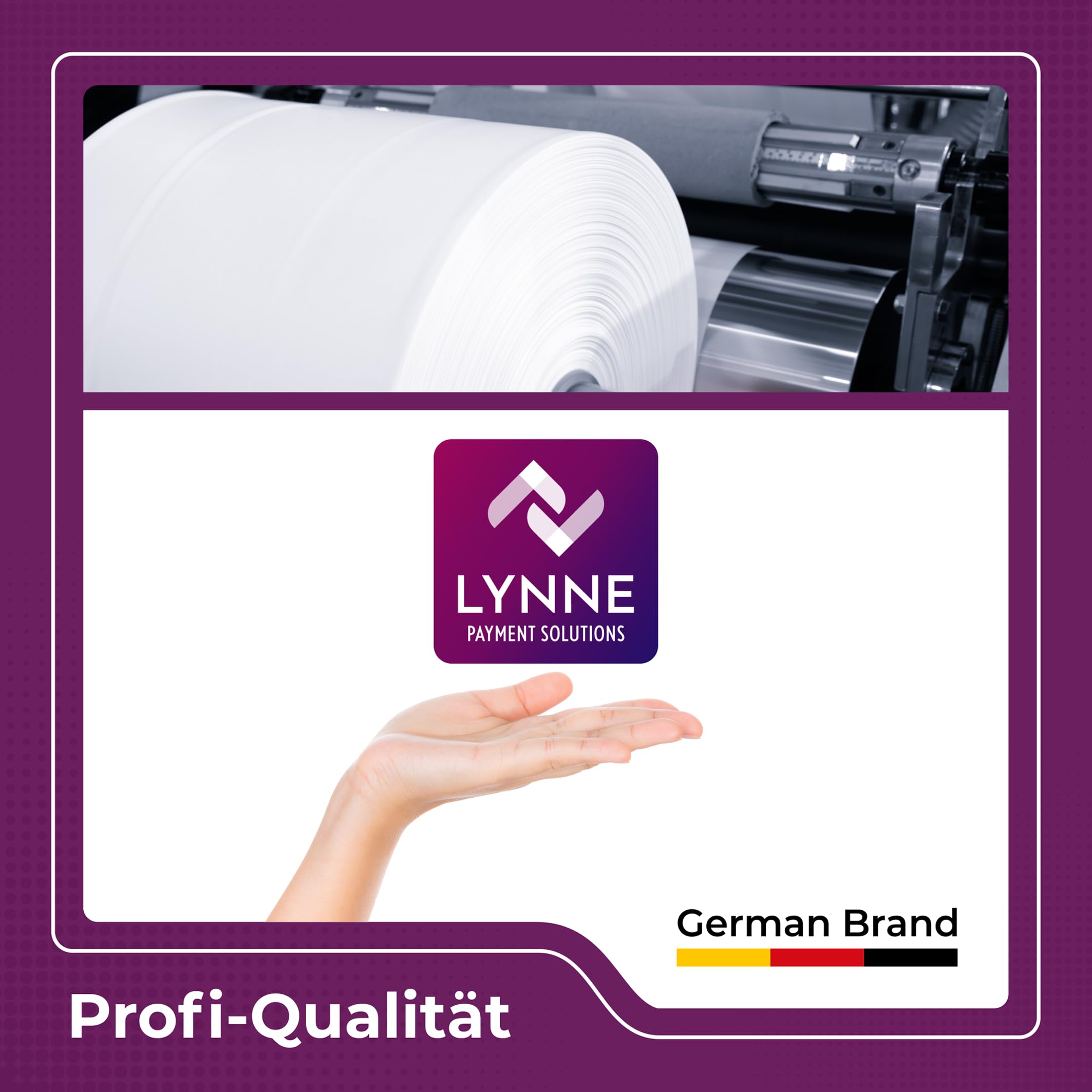 LYNNE - Rollos Papel Datafono Térmico 57x35x12mm para todos los TPV y las impresora térmica - Rollo papel térmico 57mm x 35mm x 14m - Ideal para máquinas de tarjetas de Crédito - Papel TPV [20x]