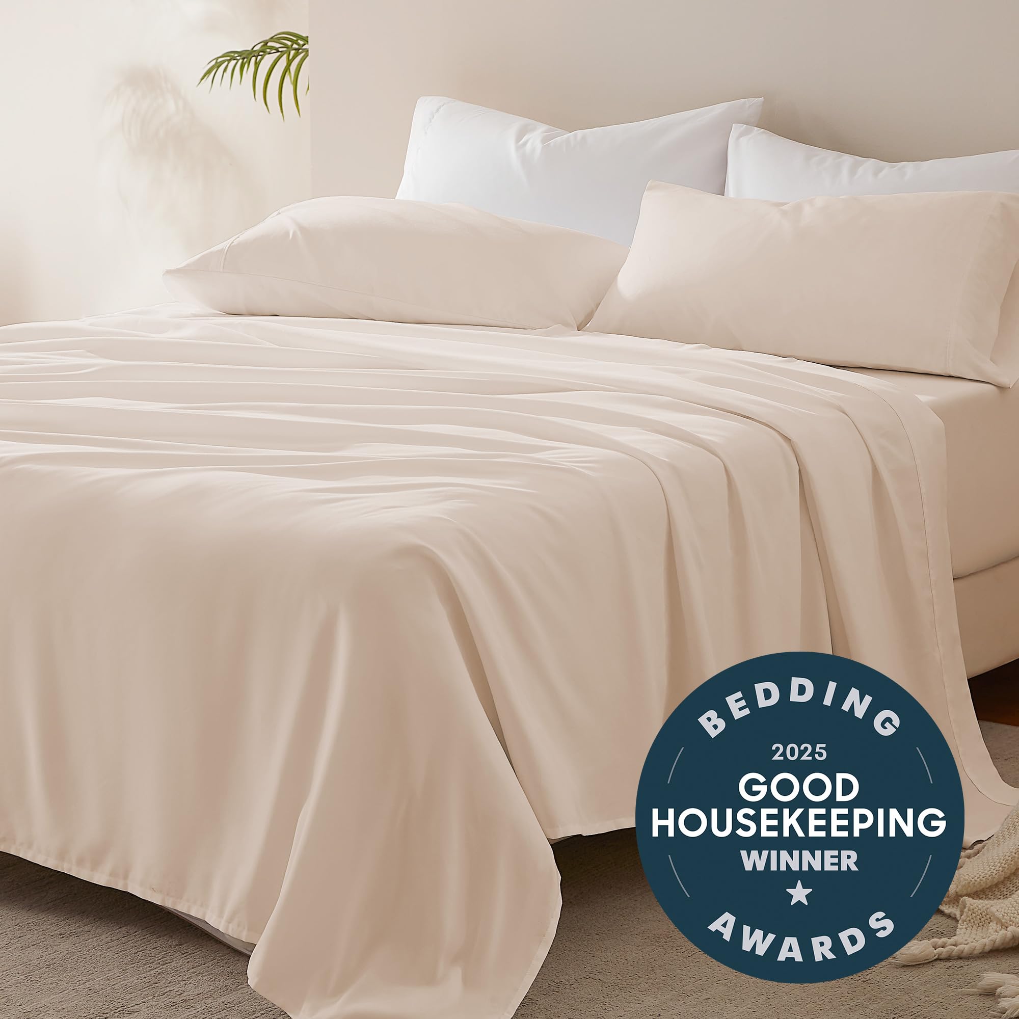SLEEP ZONE® Nanotex® Super miękkie chłodzące prześcieradła na łóżko king-size, łatwe w pielęgnacji, dopasowane płaskie prześcieradło i poszewki na poduszki, nie gniecie się, nie blaknie, głęboka