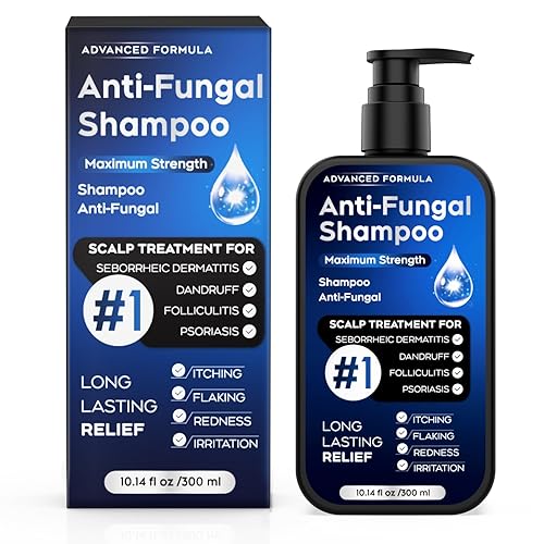 Champú anticaspa y antifúngico, para dermatitis seborreica, foliculitis, psoriasis del cuero cabelludo, alivia la picazón del cuero cabelludo, la