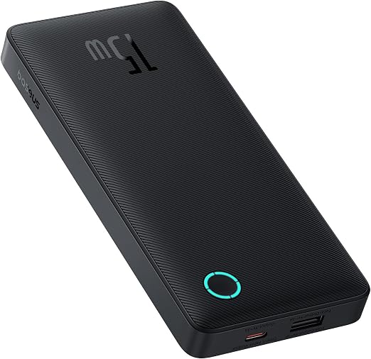Power Bank Baseus 10000mAh 15W Carregamento Rápido - Preto