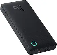 Carregador Portátil Baseus Digital Display Power Bank carregamento rápido 15W/22.5W (Preto 15W, 10000 Milliamp Hours)