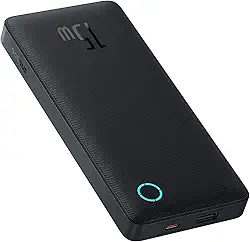 Carregador Portátil Baseus Digital Display Power Bank carregamento rápido 15W/22.5W (Preto 15W, 10000 Milliamp Hours)