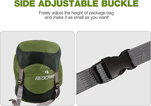 Vista 24 de REDCAMP - Saco de compresión de nailon, 10L/17L/27L/40L, bolsa de dormir ligera, ideal para mochileros, senderismo y campamento, azul/amarillo/verde