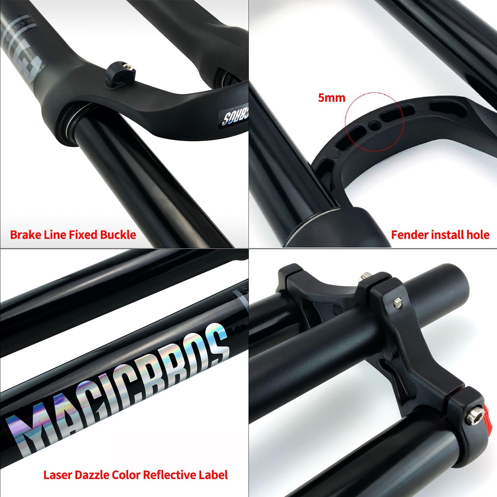 1-1/8" Horquilla De Aire 26 27,5 29 Pulgadas Horquilla De Suspensión De Bici De Montaña Viaje 180mm MTB Downhill Horquilla Delantera De Doble Hombro 9 * 100mm QR