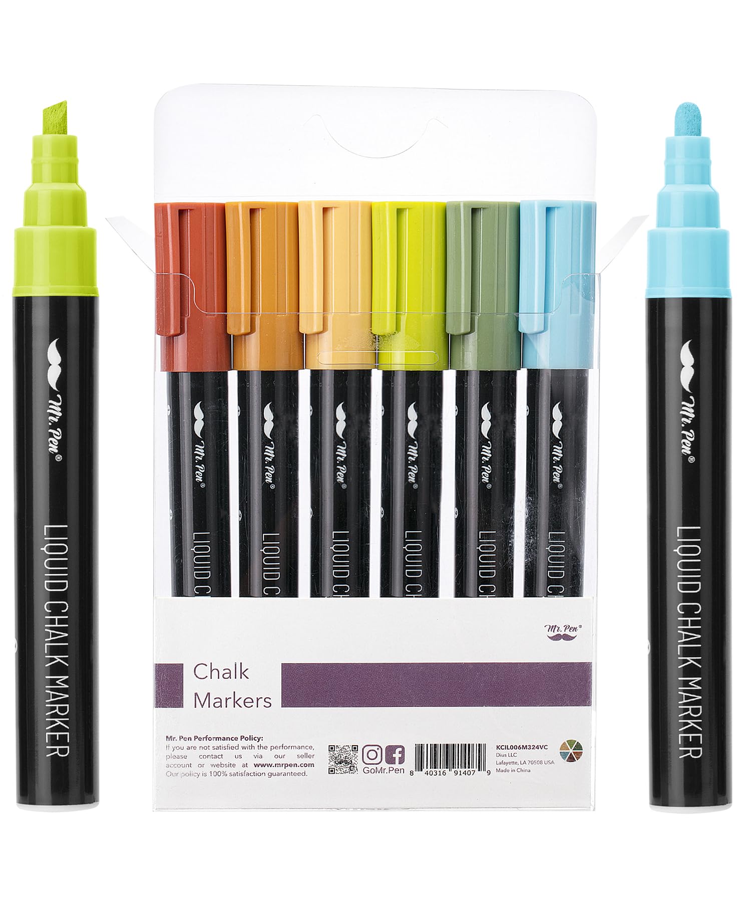 Mr. Pen- Chalk Markers, 6 Pack Assorted Colors, 8 Labels, Chalkboard & Glass Markers, Liquid Chalk Pens, Erasable