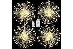 FOOING 4 Pack Firework Lights Led Copper Wire Star String Lights 8...