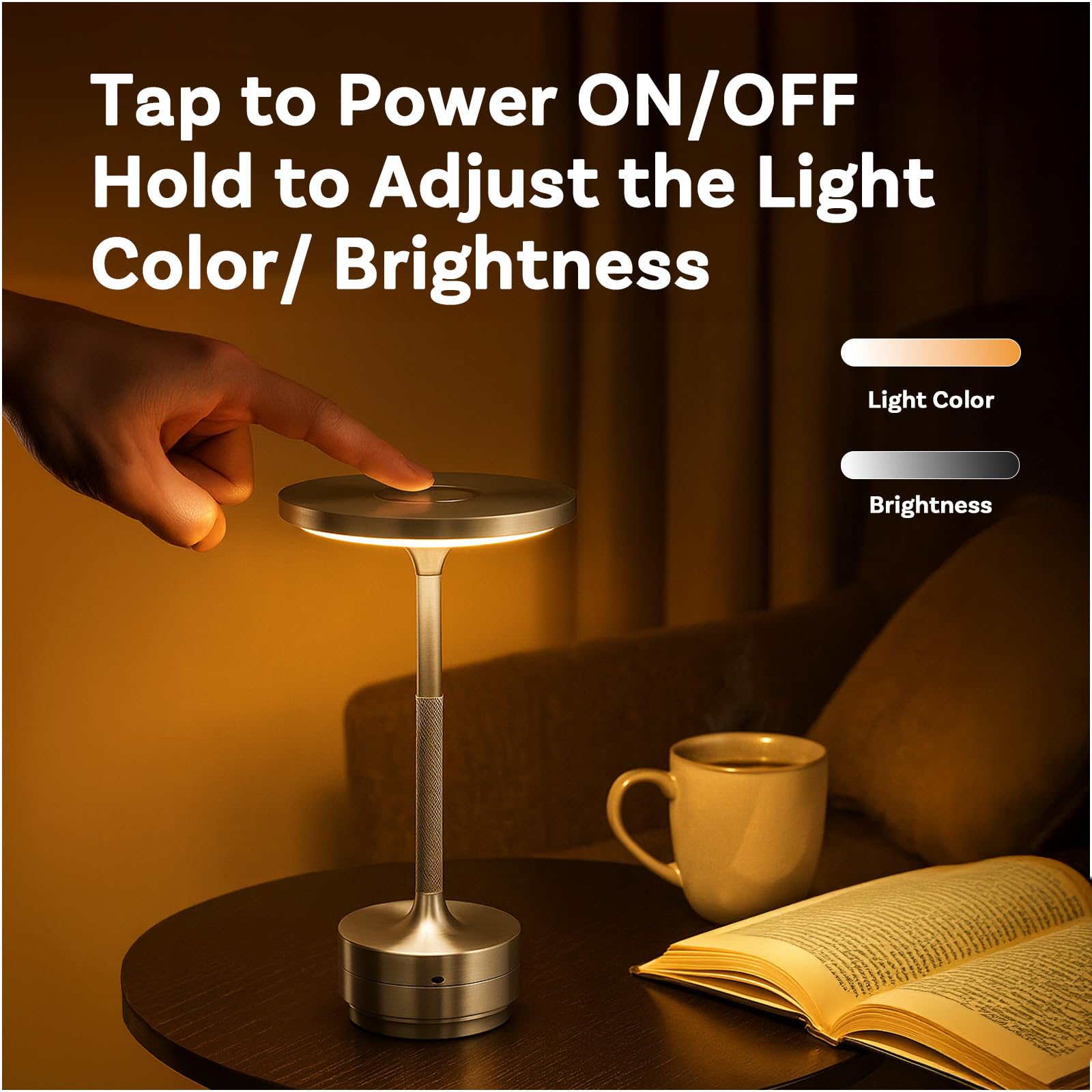 MMOBIEL Lampada da Tavolo Senza Fili Lampada LED Tondo in Metallo Ricaricabile – Touch Control, Dimmer a 3 Colori, Batteria 1800mAh, USB-C – Camera, Patio, Interno/Esterno – 2 Pezzi – Argento