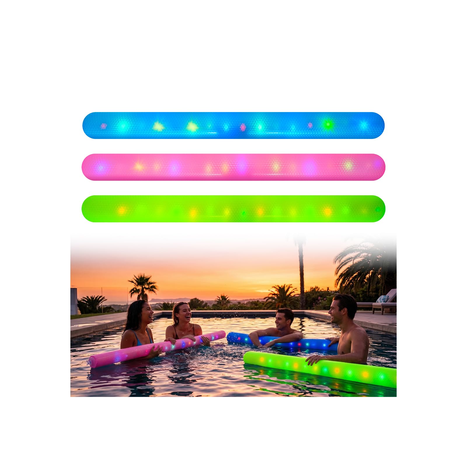 BOOSTEADY Galleggiante per Piscina Gonfiabile con Luce