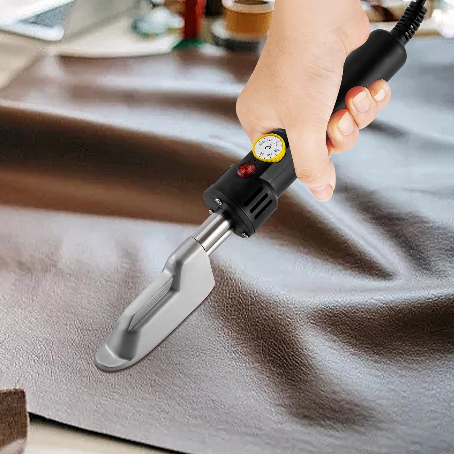 Mini Irons for Crafts Quilting, Electric Veneer Edge Banding Sealing Iron, Mini Leather Iron for Leather Clothes & Shoes Edge Bander Temperature 50~350°C (122~662°F)