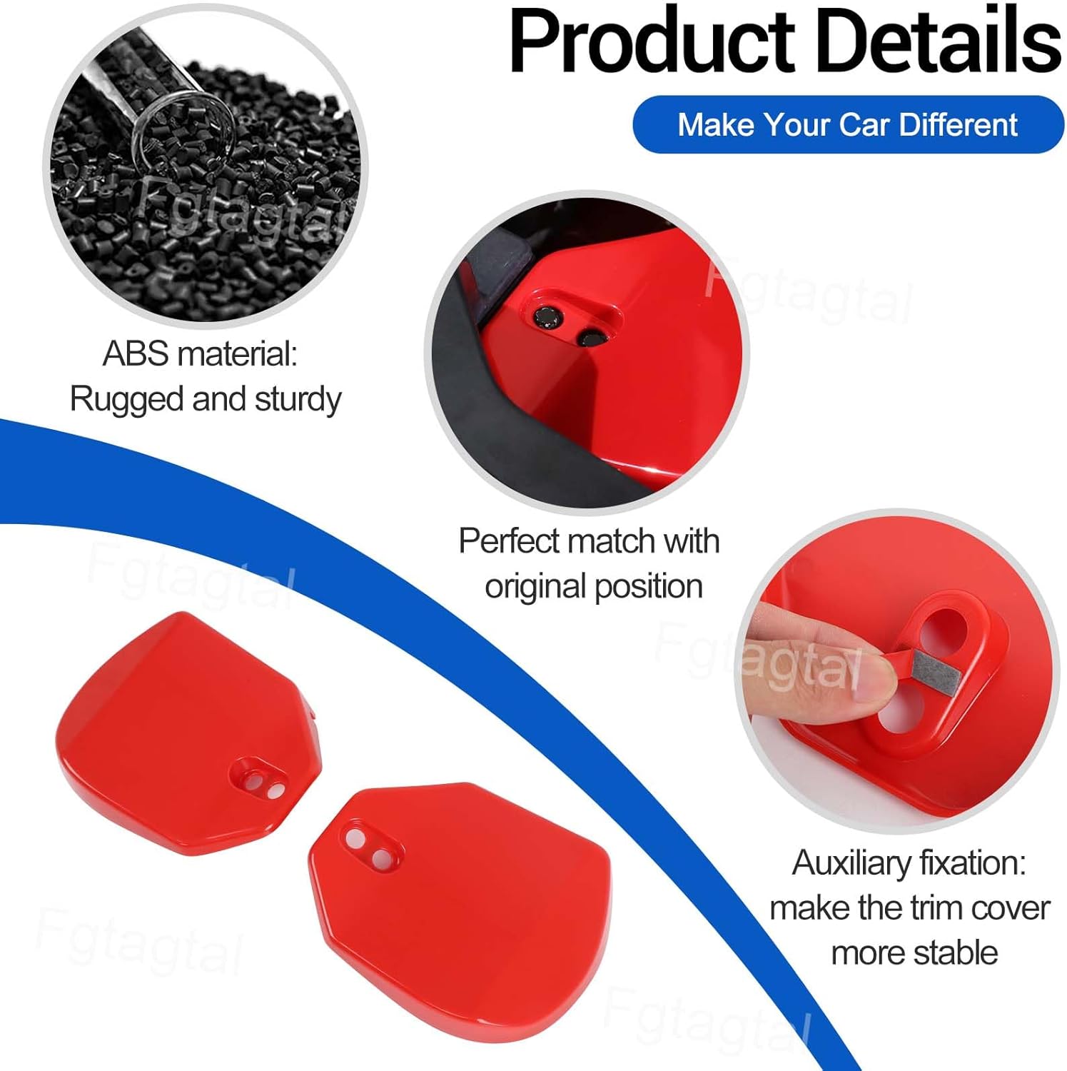 Rear Strut Tower Cover Compatible with Chevrolet Corvette C8 Stingray 2020-2024, ABS Engine Bay Rear Shock Absorbing Tower Protection Panel Cover Trim Accessories, 2PCS (Red)
