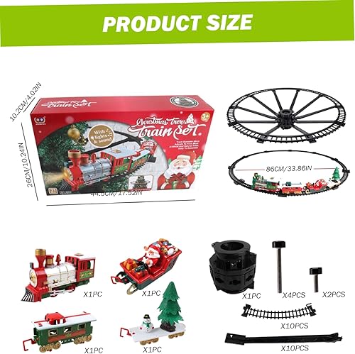 Miniatura 3 de Juego de tren de Navidad, juguete eléctrico de tren de árbol de Navidad con luz y sonido, juegos colgantes para alrededor del árbol, niños y niñas