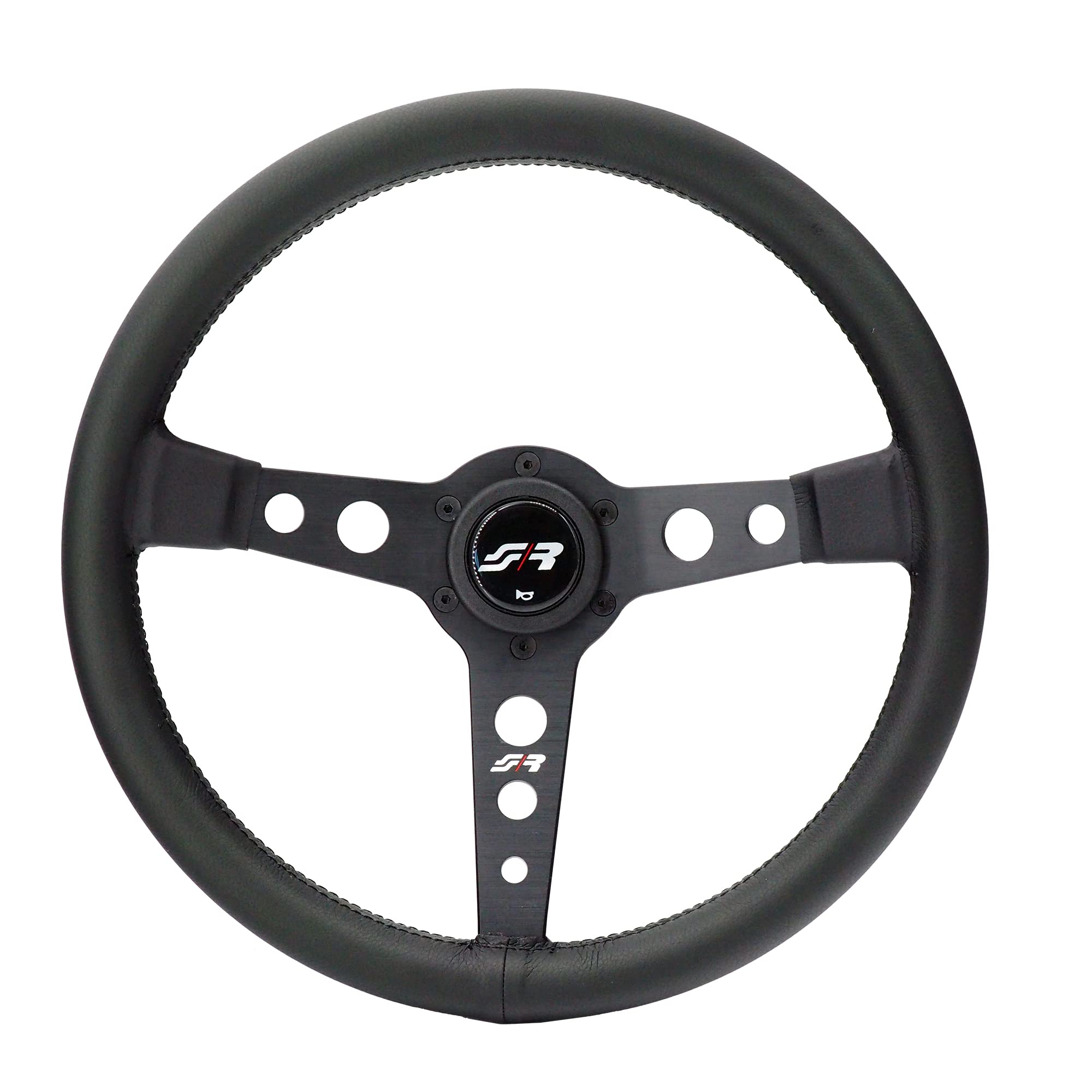 SIMONI RACING Grinta Volante Universale in Eco Pelle Nera Raze in Alluminio Nero