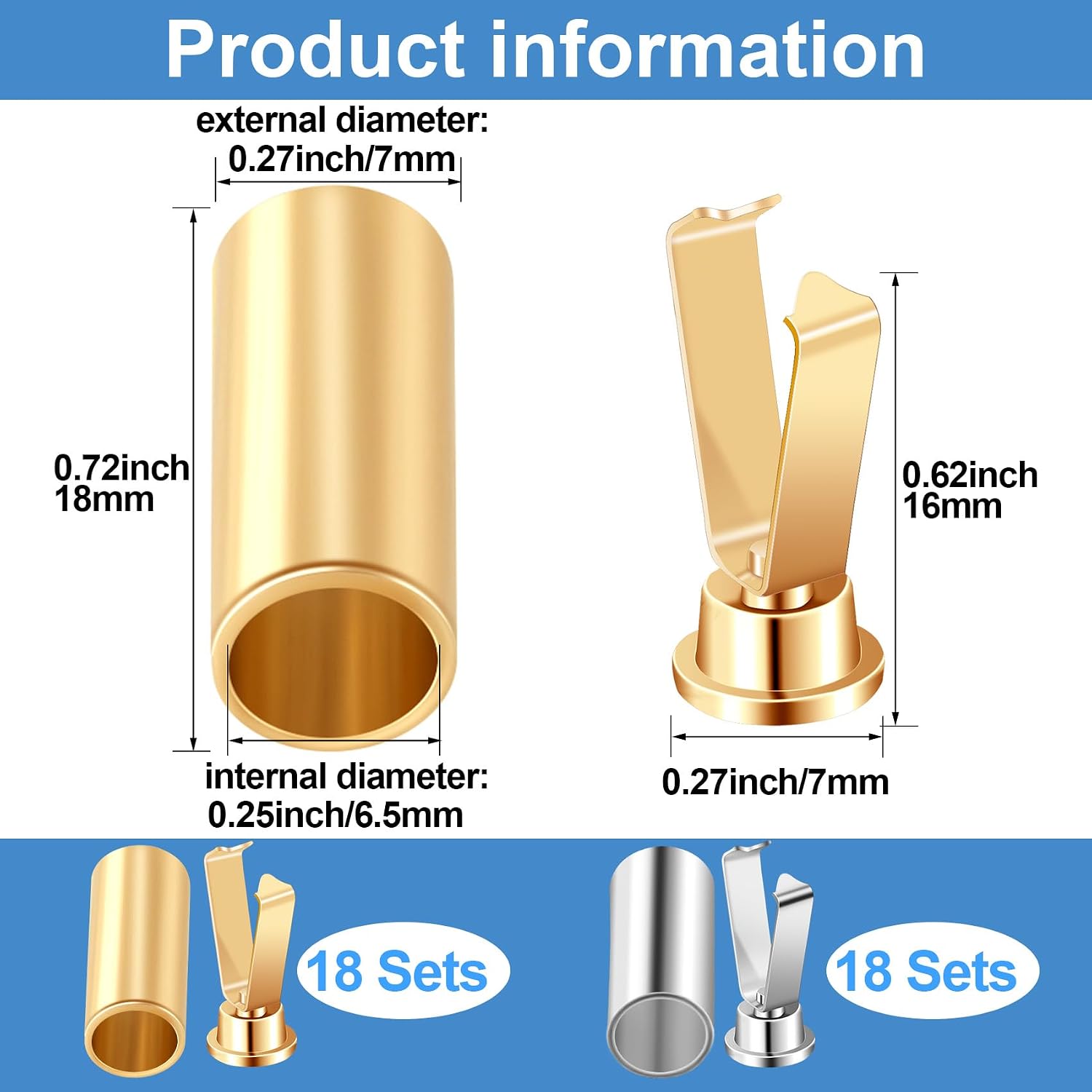PAGOW Alloy Shoelace Tips and Heads, Cylindrical Metal Aglets Replacement image 3