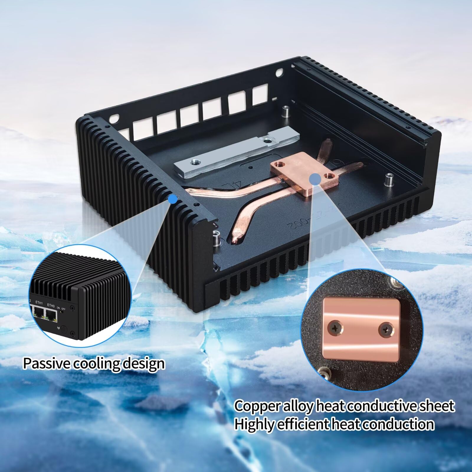 Mini PC Firewall N150 (Upgraded N100), Micro Computer OPNsense Appliance, DDR5 NO RAM NO SSD, 4 x 2.5GbE i226V LAN Fanless Hardware, TF Slot, Support 1v4 Nvme Adapter