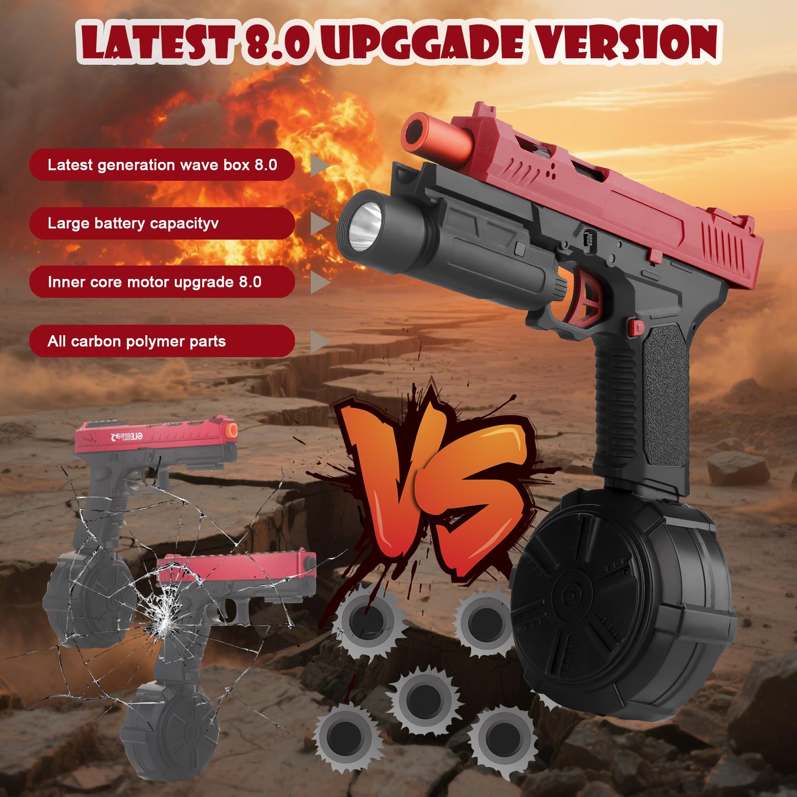 Amazon.com: Electric Gel Blaster Toys New X8, Full Auto Splat