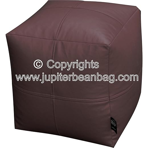 JUPITER Bean Bag Footstool Cube Dark Brown