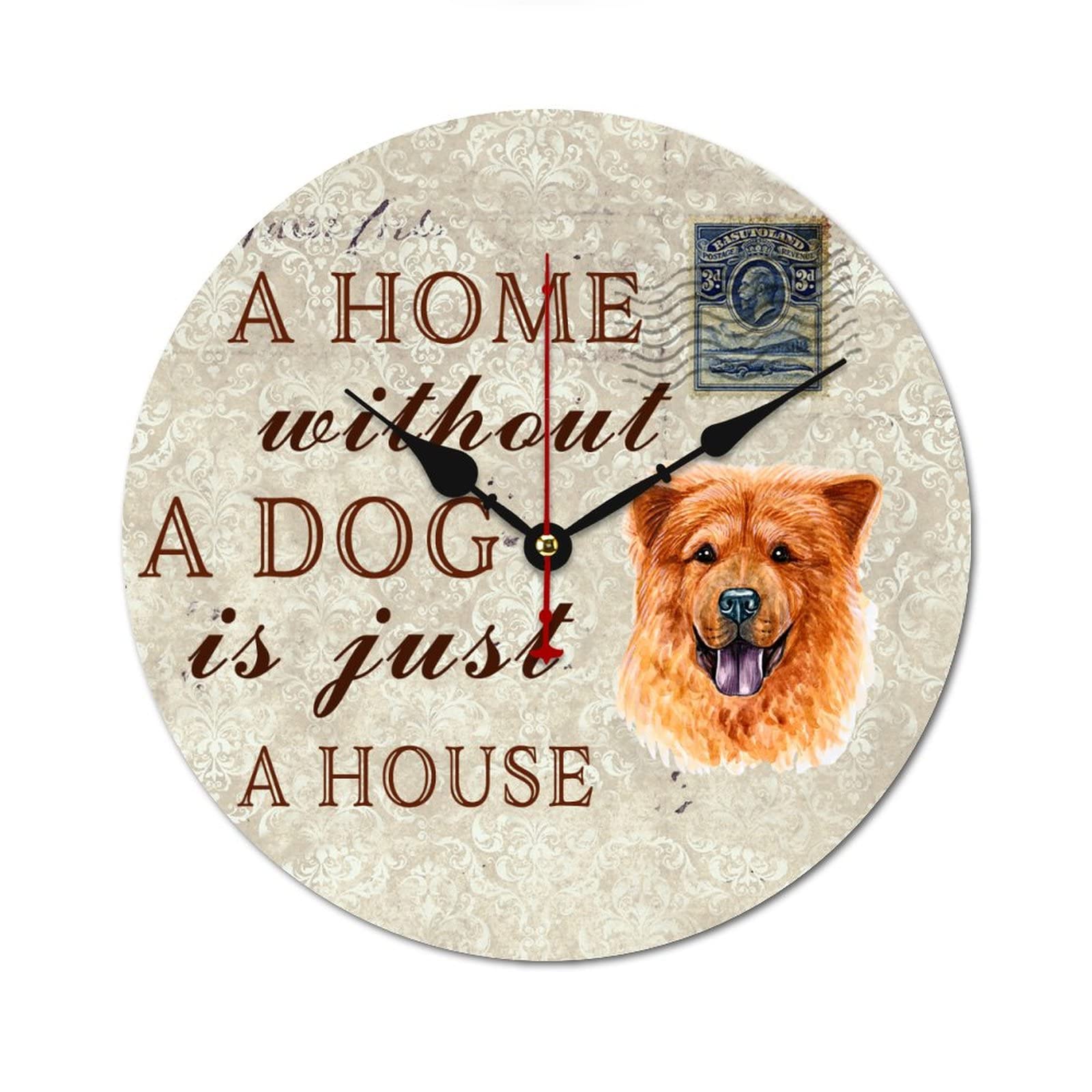 Horloge murale A Home Without A Dog declaration d'amour pour vos animaux domestiques