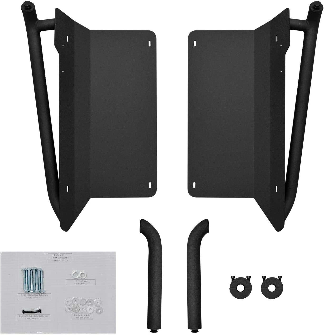 SuperATV Rock Sliders Nerf Bars Tree Kickers for 2016+ Yamaha YXZ/SE/SS | Black | Constructed of 1.75" Heavy-Duty Tubing | Powder Coat Finish | Bolt-on mounting