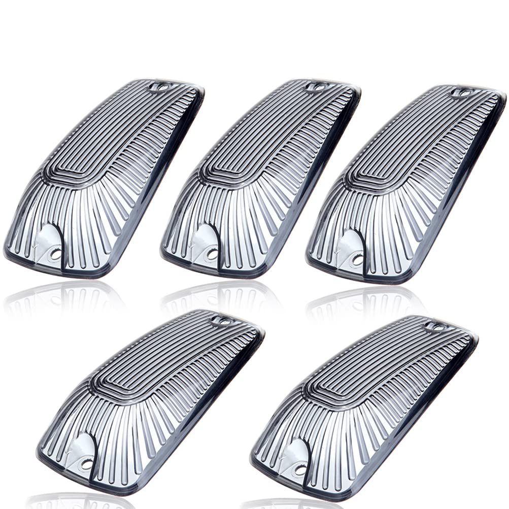 LBRST 5x Top Roof Light Cab Clearance Marker Cover Lens Smoke LED Cab Marker Roof Running Lights for 1988-2002 Chevy/GMC CK1500/2500/3500/4500/5500/6500/7500 Trucks Light