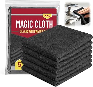 Magic Cloth,5 Pack XXL Microfiber Cleaning Cloths,High-Density Non-Abrasive Cleaning Towels,Reusable for Glass,Window,Kitchen,Stainless Steel,Cars & Screens-30 * 20cm