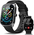 STECEi Smart Watch pour hommes femmes Bluetooth Call, 1.95" HD Smartwatch écran avec moniteur de fréquence cardiaque/douche, 110+ Modes de sport Suivi des activités IP68 Imperméable, Fitness Watch pour Android iOS, Jet Black
