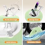 SupeDesk Tablet Stand Pillow Kindle Stand Phone Holder, with Height Adjustable, Snack Bowl, Compatible with 4.7"-13" Phones, Tablets, Tablet Pillow Stand for Reading, Watching Video, Streaming