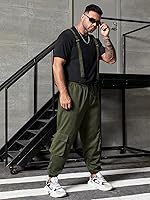 Vista 5 de WDIRARA Pantalones cargo con cordón elástico en la cintura con detalle de correa y bolsillo con solapa para hombre