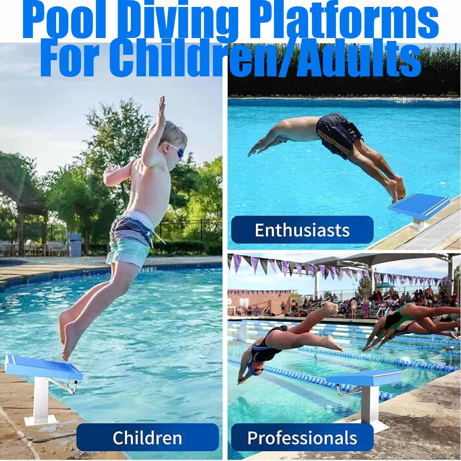 Piattaforma Per Tuffi In Piscina, Trampolino Professionale Inclinato 15° | Capacità Carico 300 Kg, Base In Acciaio Inossidabile E Superficie Antiscivolo, Per Allenamento E Competizioni