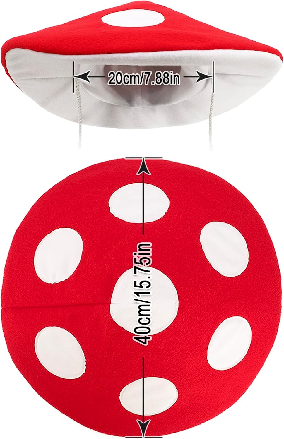 Mushroom Red Plush Hat for Festival Decor | Carnival Party | Halloween | Role Play | Stage Performance | Cosplay Show - Image 2