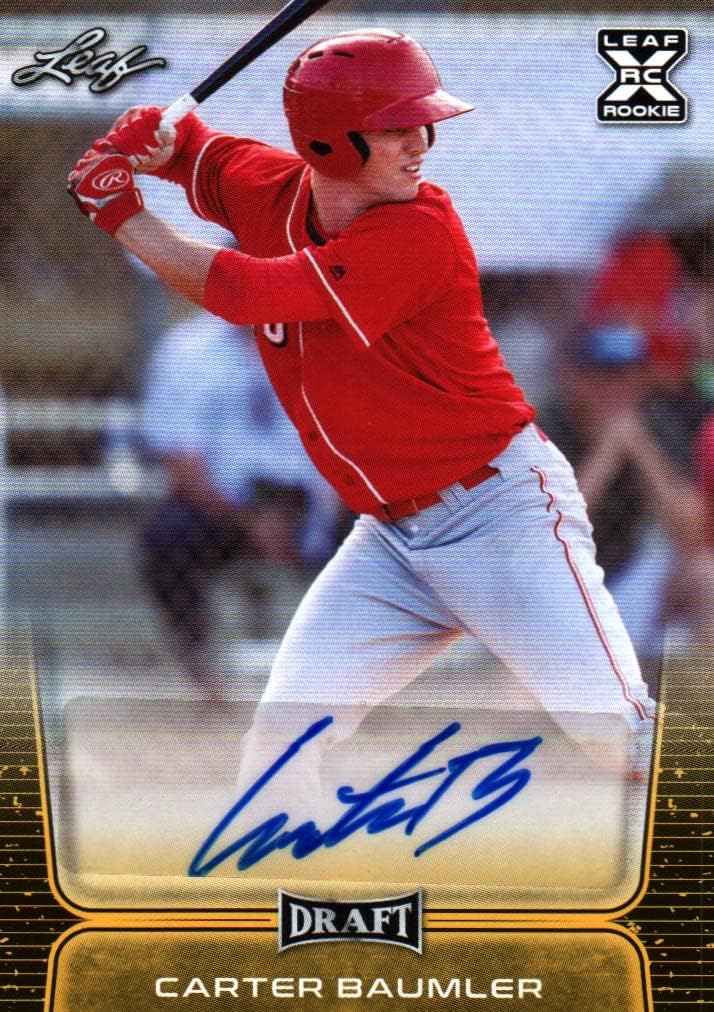 Carter Baumler Autographed Rookie Card Collectible Baseball Card - 2020 Leaf Draft Rookie Baseball Card #BA-CB2 (Orioles) Free Shipping & Tracking