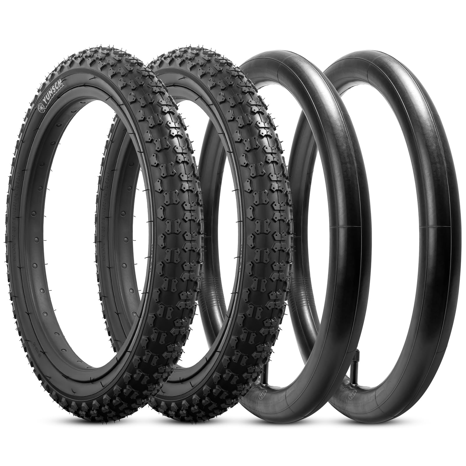 2 Pneus 14x2.125 Pliables + 2 Chambres à Air AV32mm - Pour Vélos Enfants, Vélos De Course - Compatible 14x1.95 à 2.25