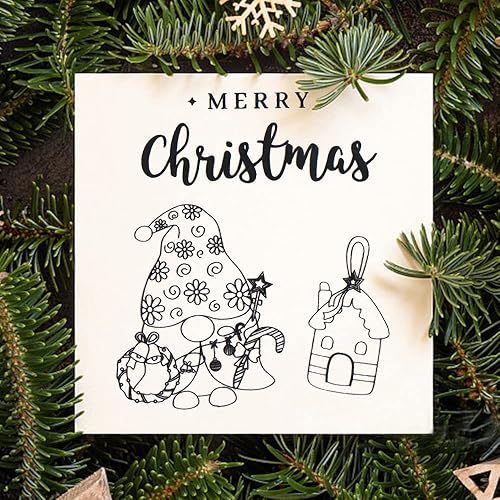 Miniatura 9 de ABTOLS Sellos transparentes para árbol de Navidad para hacer tarjetas, marco de bandera, muñeco de nieve, tarjetas de sello de silicona con palabras