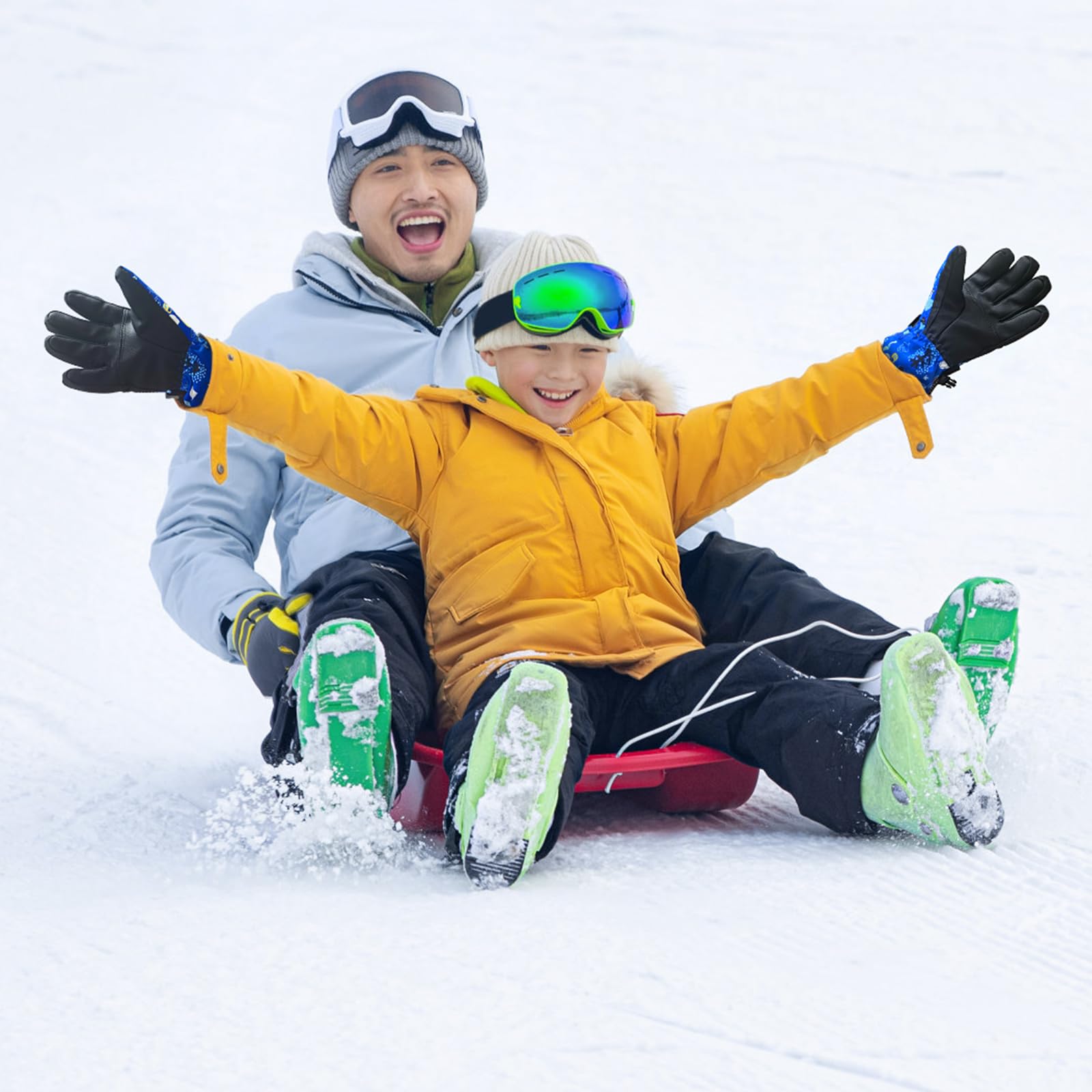 Guantes de Esquí para Niños y Niñas, Impermeables y a Prueba de Viento, Cálidos para Snowboard, Ciclismo y Deportes de Invierno